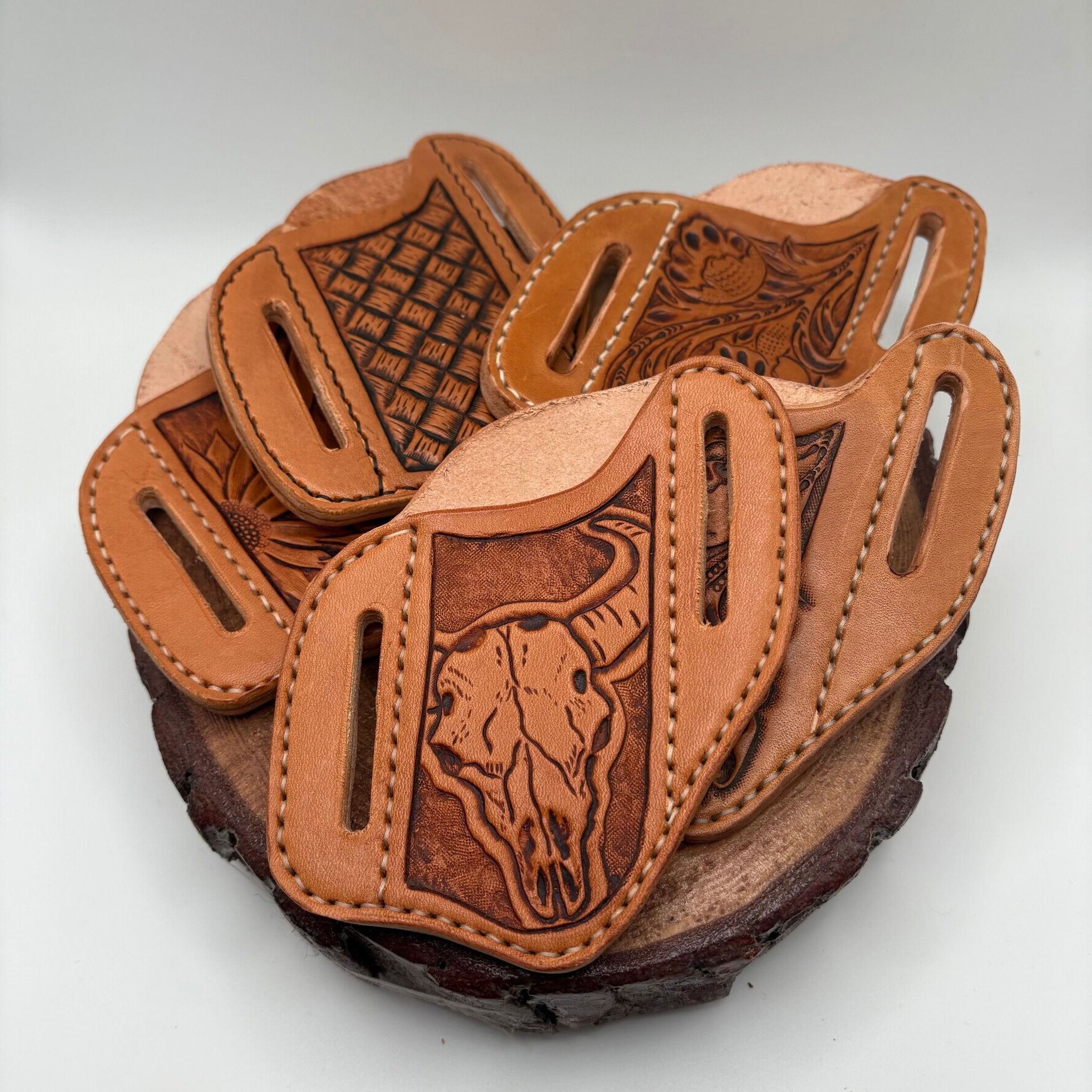 Tooled Knife Sheaths - Prairie Buffalo