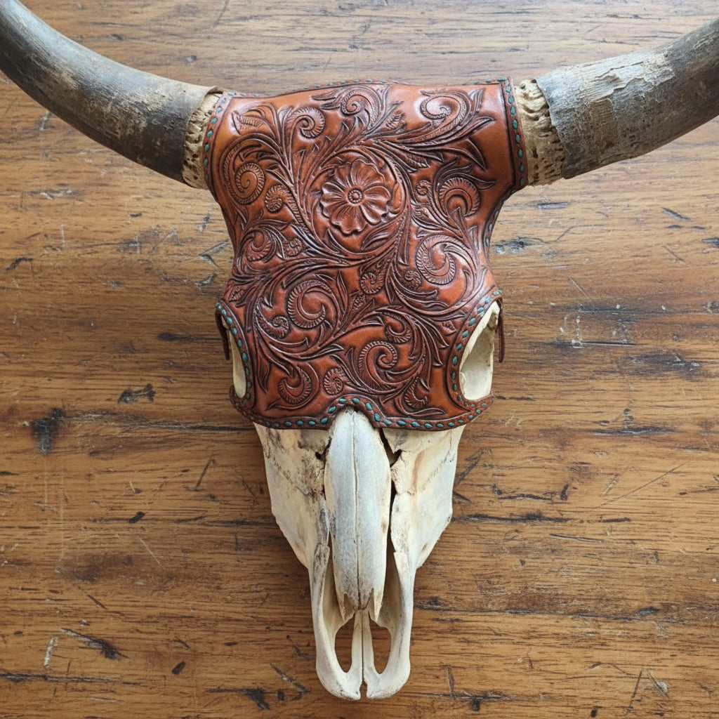 Hand Tooled Cow Skull