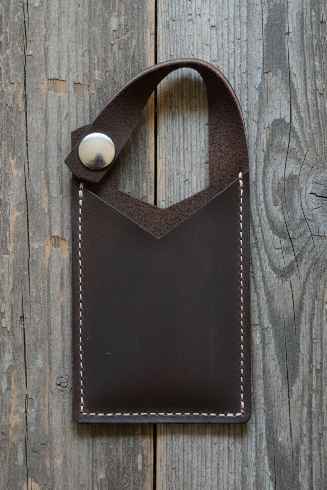 Brown leather cardholder boot wallet