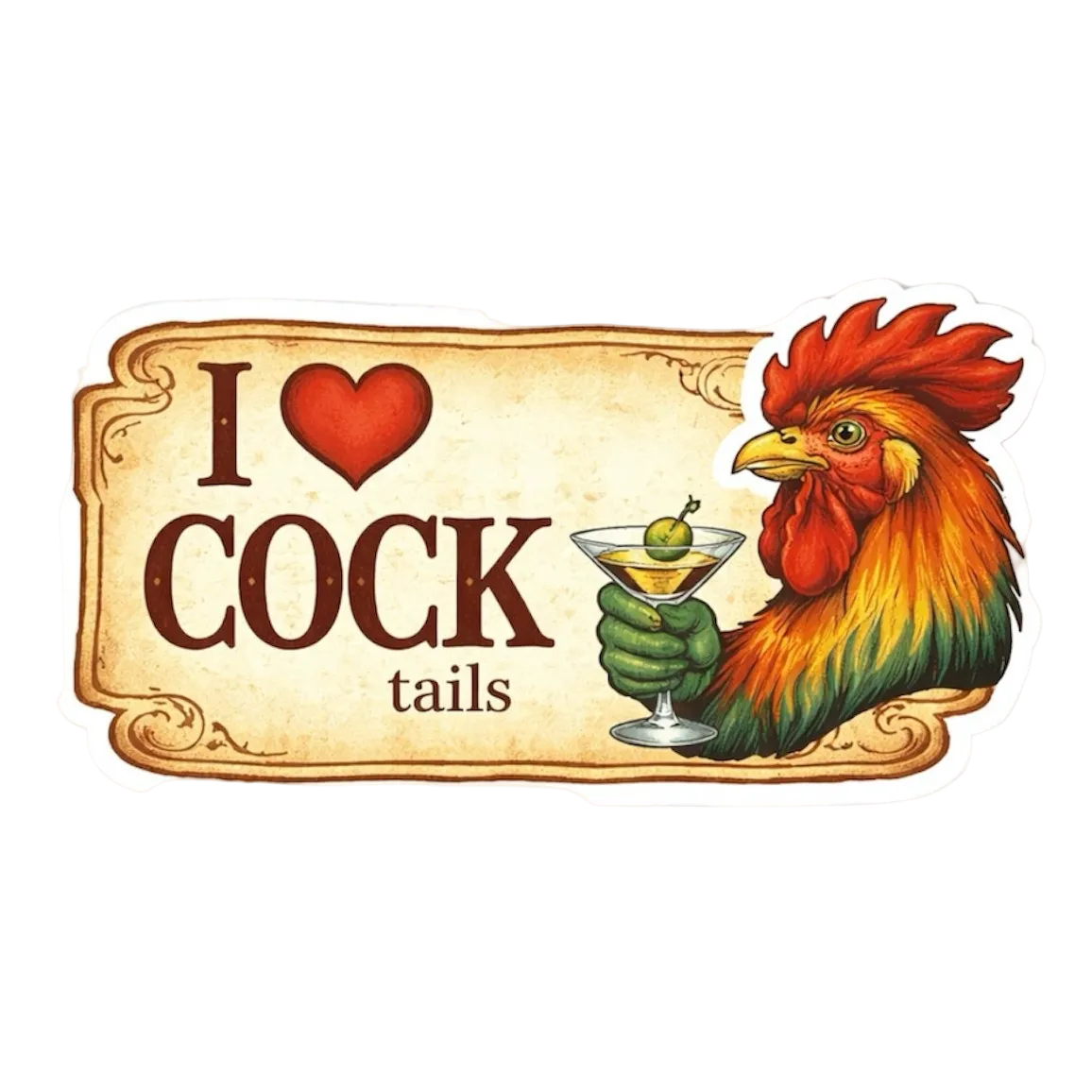 I Love COCKtails Sticker
