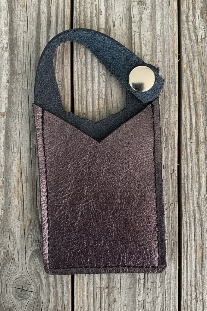 Gunmetal Leather Boot Wallet
