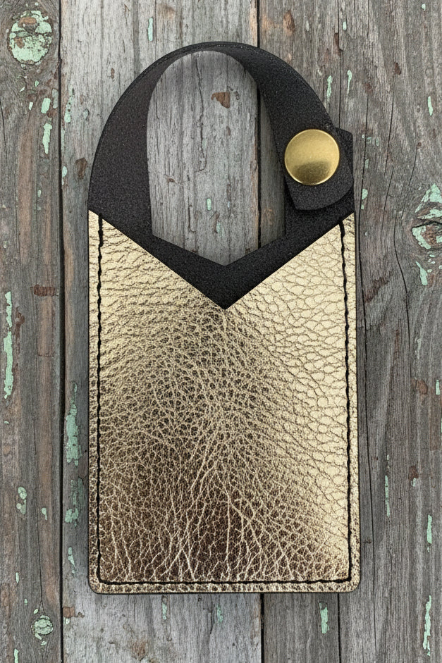 Brown leather cardholder 