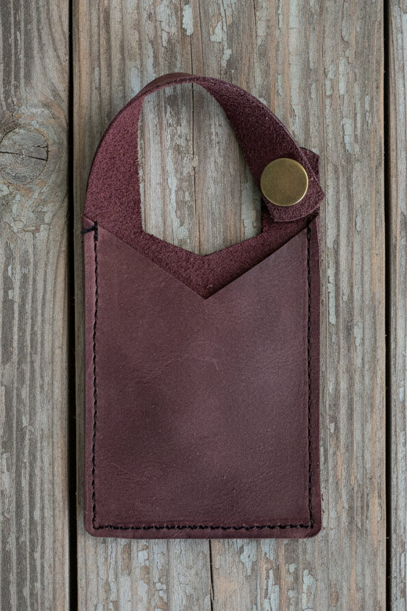 purple leather boot wallet