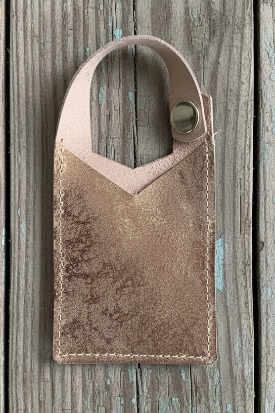Pink and Gold Leather Boot Wallet
