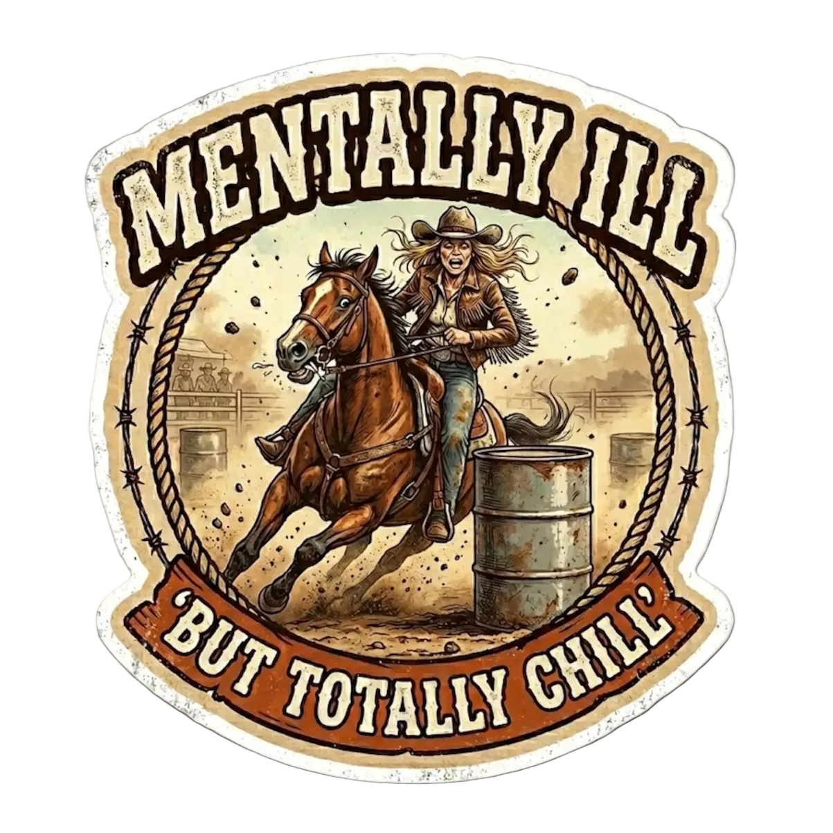 Mentally Ill But Totally Chill Sticker