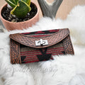 Basketweave Hand Tooled Aztec Leather Wallet - Prairie Buffalo