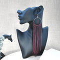 Leather Fringe Earrings - Burgundy - Prairie Buffalo