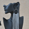 Leather Fringe Earrings - Grey - Prairie Buffalo