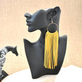 Leather Fringe Earrings - Mustard Yellow - Prairie Buffalo